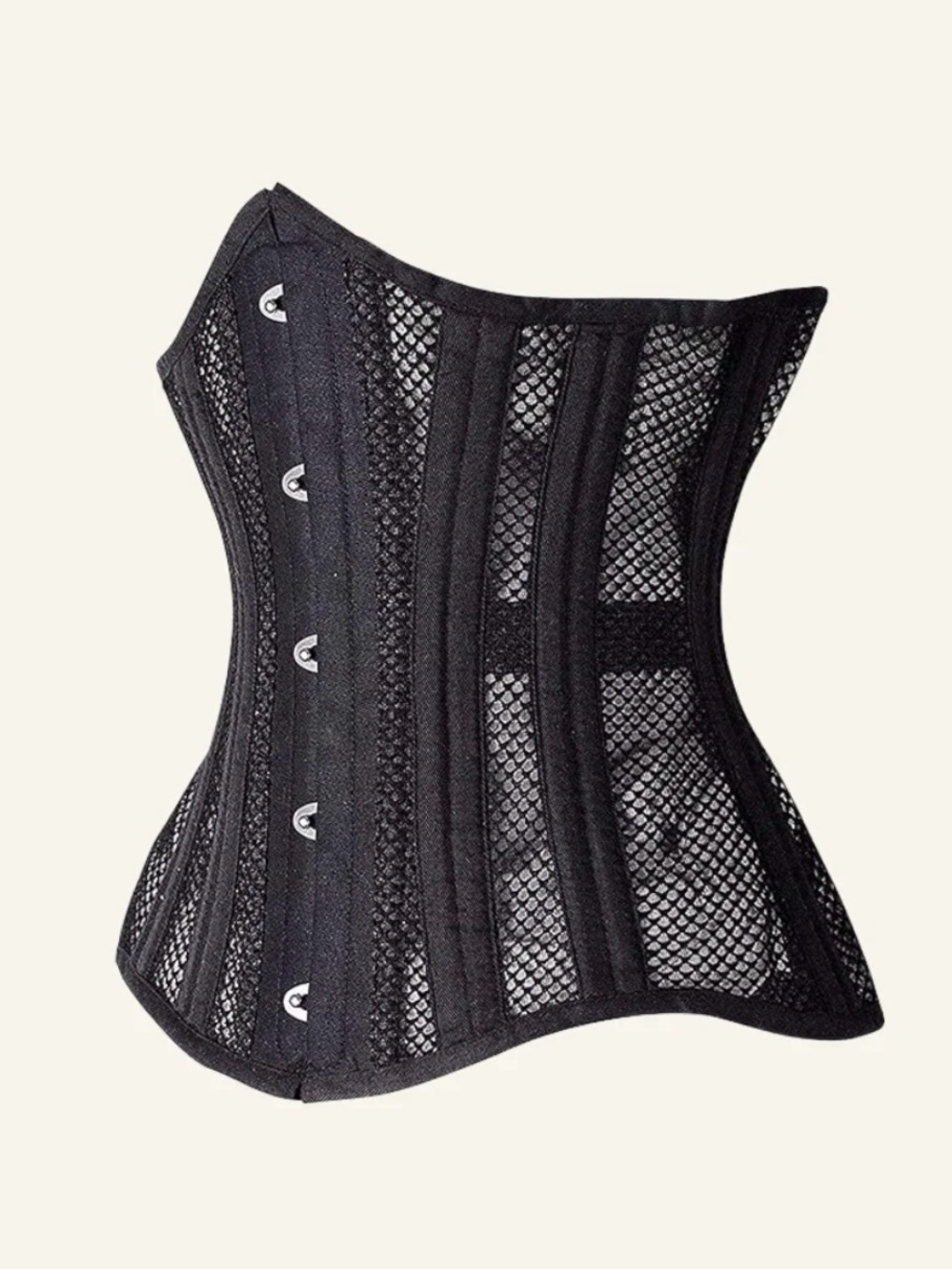 Black Mesh Waist Trainer Corset for Women - Sculpting Shapewear